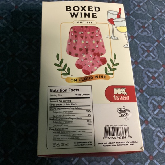 Boxed Wine Women’s Lounge Shorts and Socks New Size: M - Picture 5 of 11